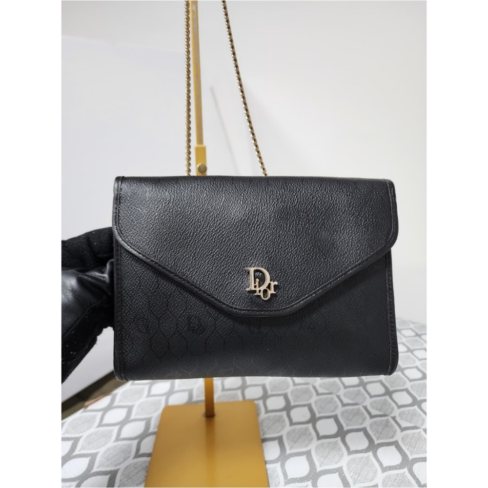 Christian Dior Vintage Leather Shoulder Bag Black - Picture 7 of 13